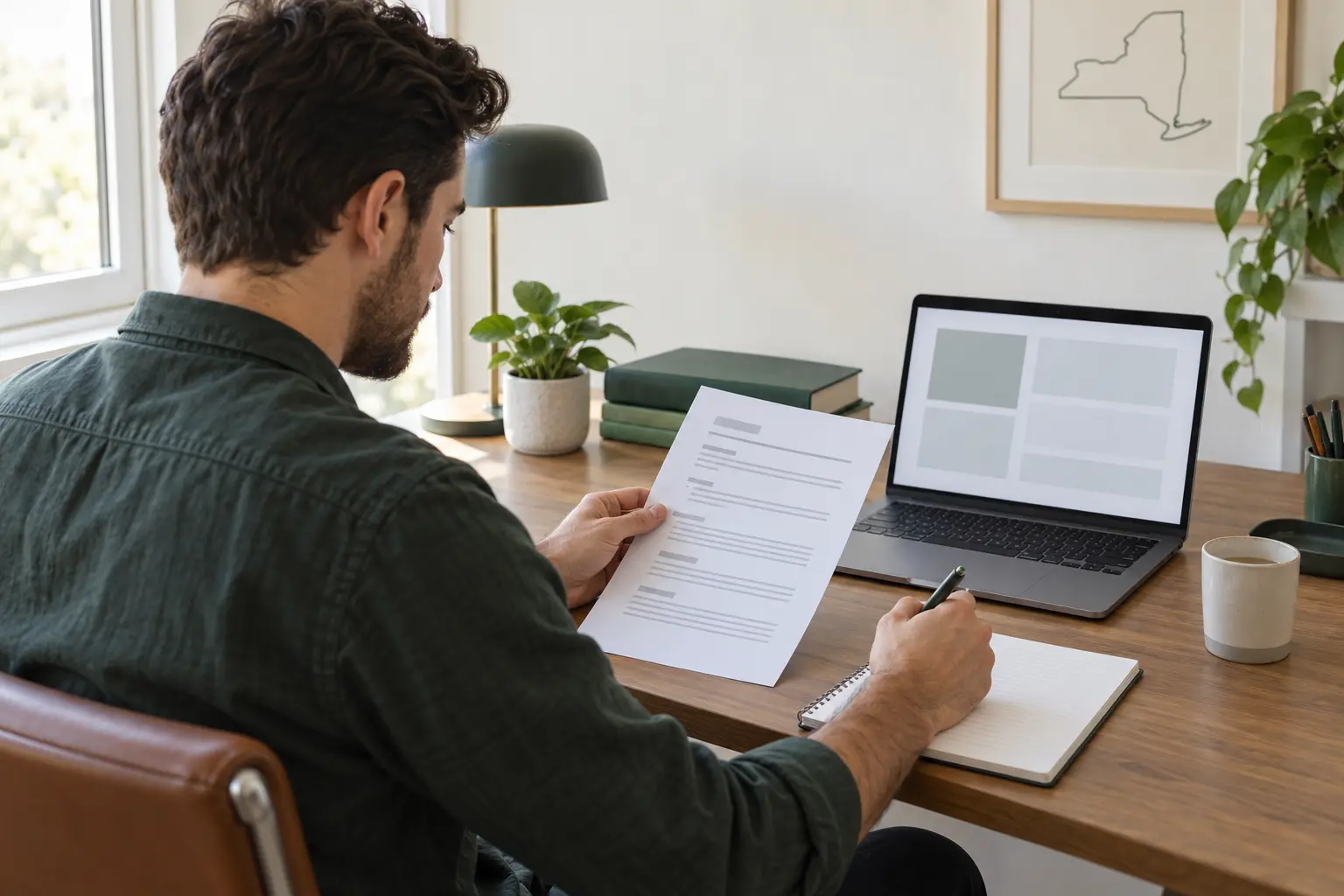 New York budtender applicant preparing a resume and interview notes