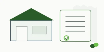 Editorial illustration of a New York cannabis storefront beside a compliance document